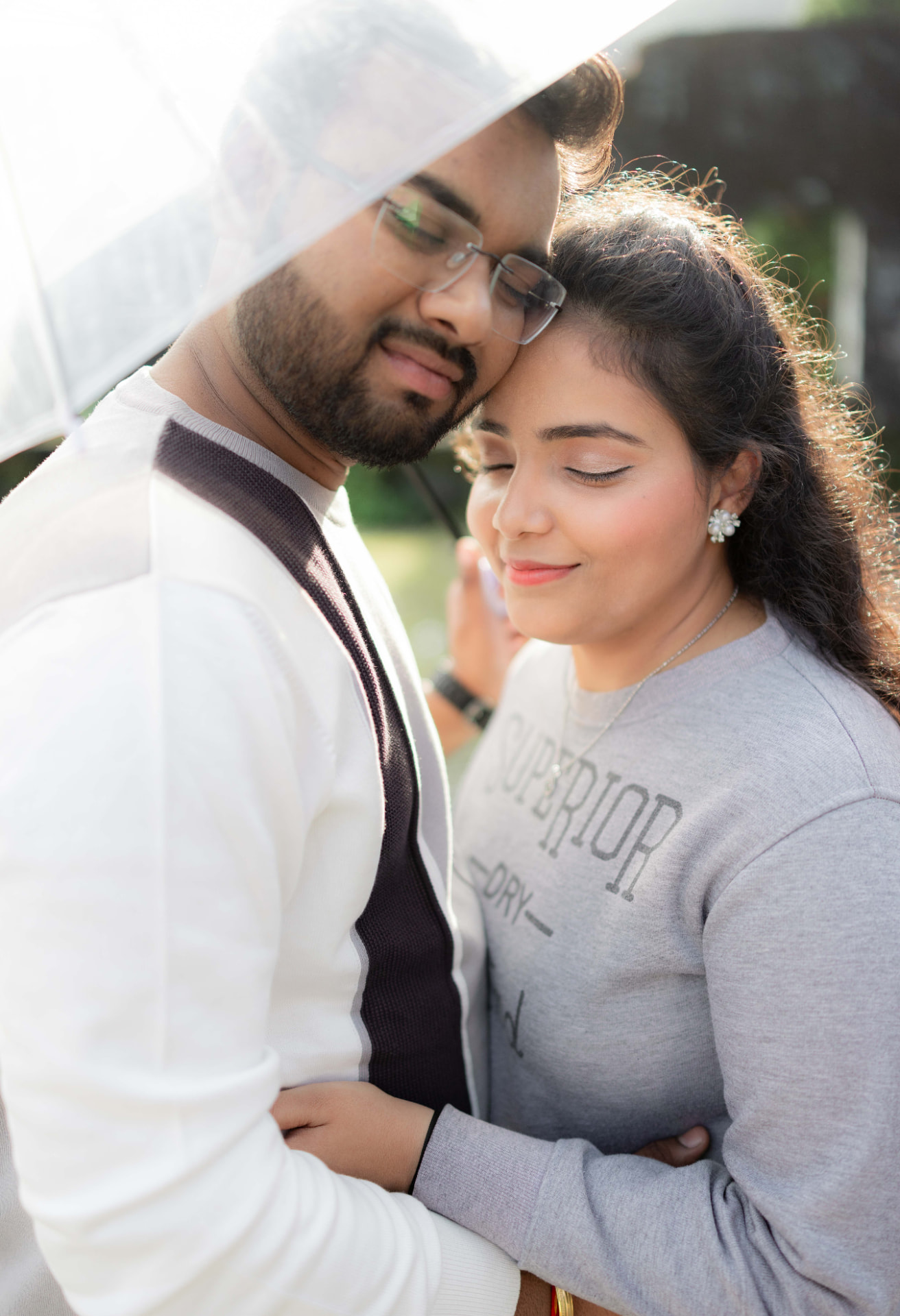 The couple outdoors